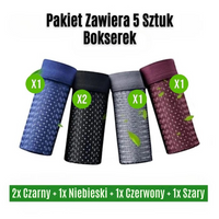 2x czarny + 1x niebieski + 1x czerwony + 1x szary