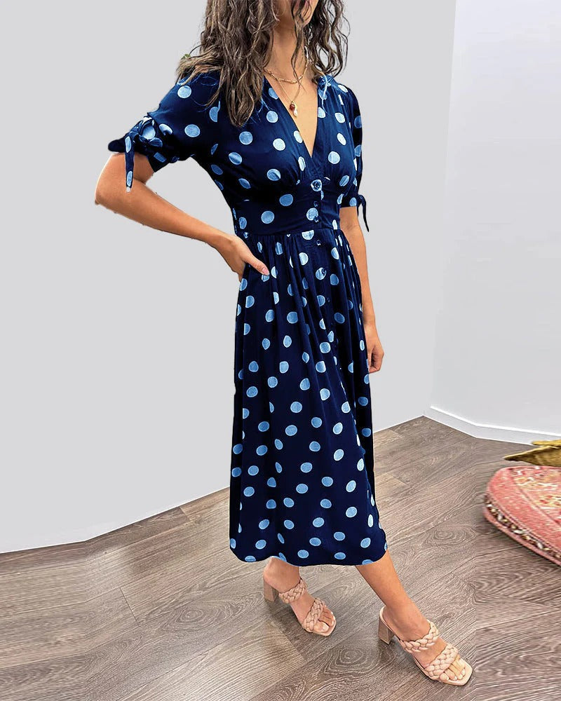 Zorina Elegancka Sukienka w Grochy
