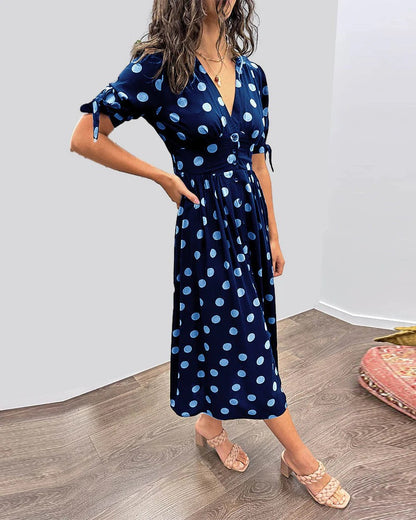 Zorina Elegancka Sukienka w Grochy