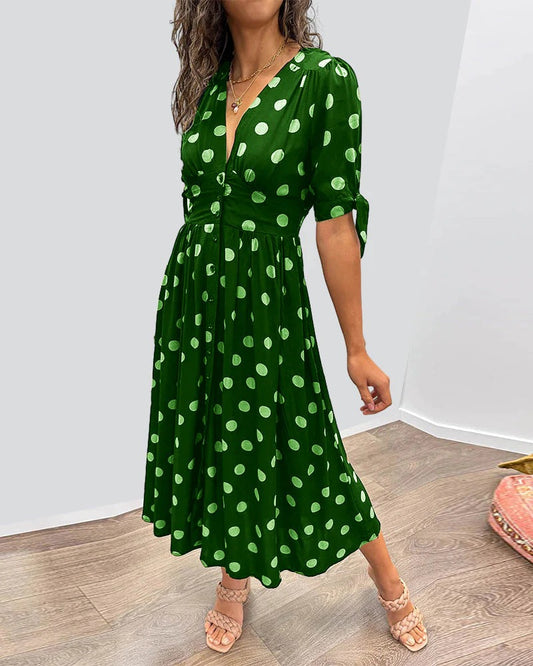 Zorina Elegancka Sukienka w Grochy