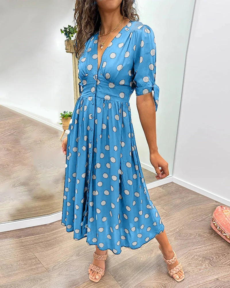 Zorina Elegancka Sukienka w Grochy