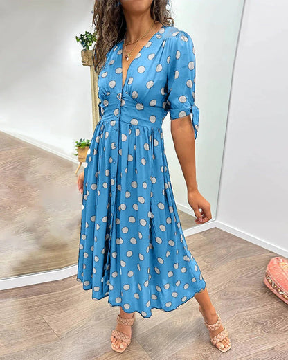 Zorina Elegancka Sukienka w Grochy