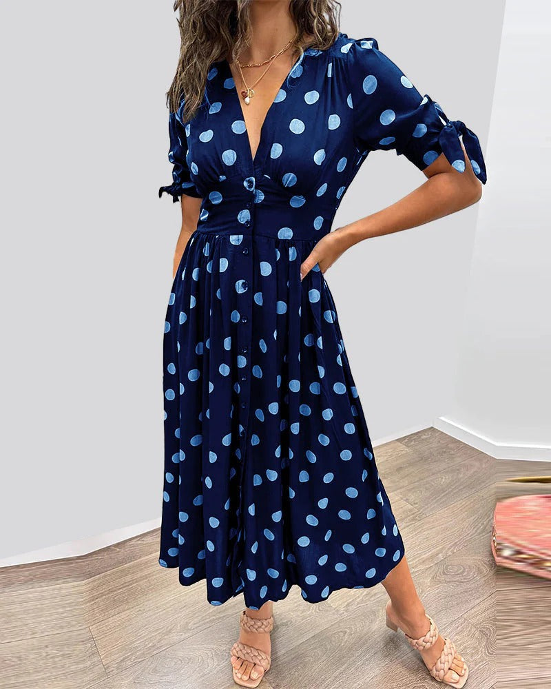 Zorina Elegancka Sukienka w Grochy