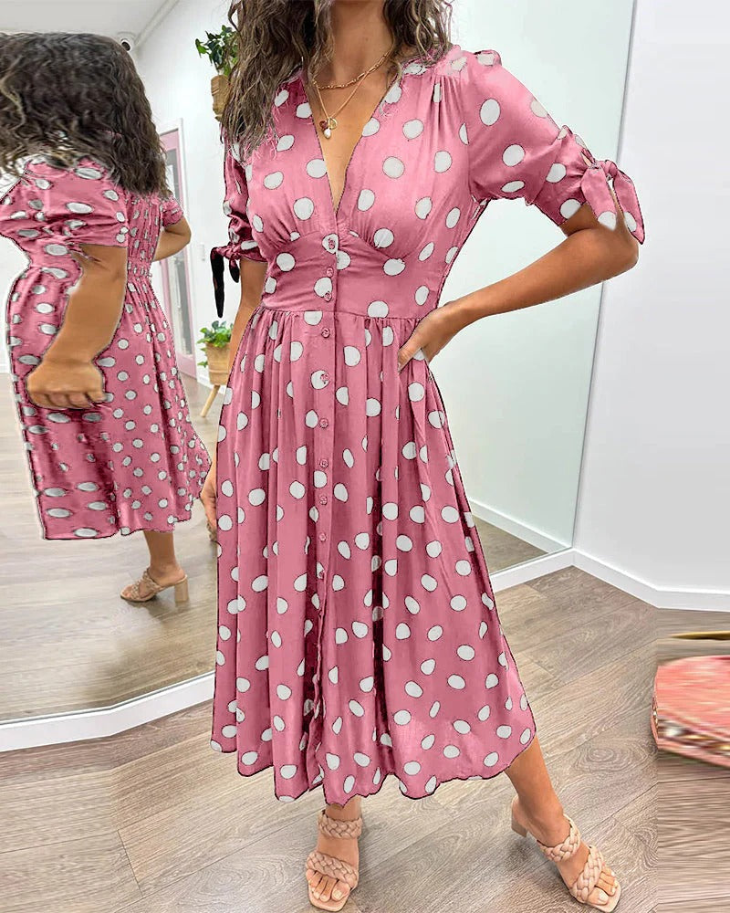 Zorina Elegancka Sukienka w Grochy
